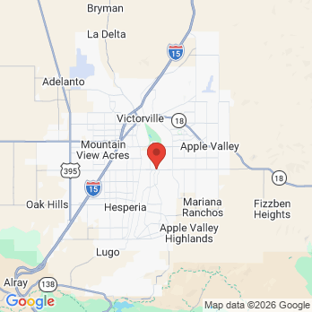 Map to desert choice dental office in Hesperia, CA