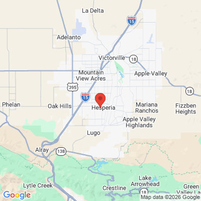 Map to Bear Valley Dental Center office in Hesperia, CA