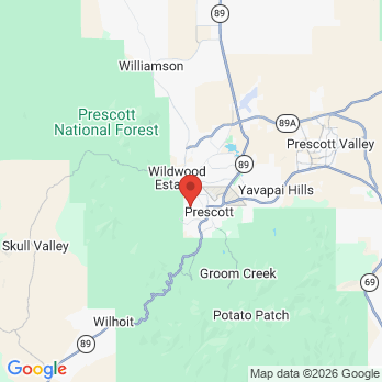 Map to Prickly Pear Family Dental office in Prescott, AZ