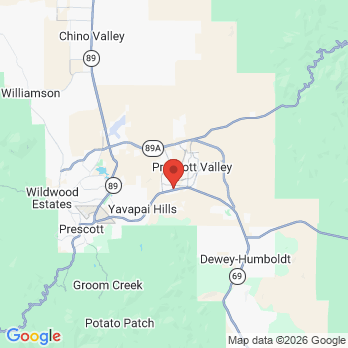 Map to Bradshaw Family Dental  office in Prescott Valley, AZ
