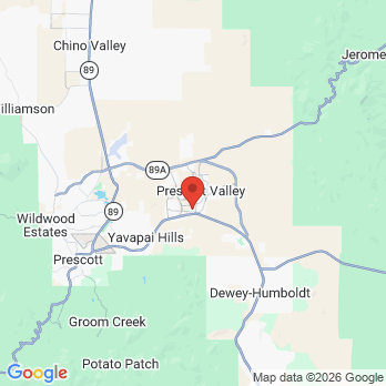 Map to Highland Dental office in Prescott Valley, AZ