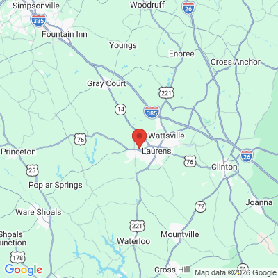 Map to  office in Laurens, SC