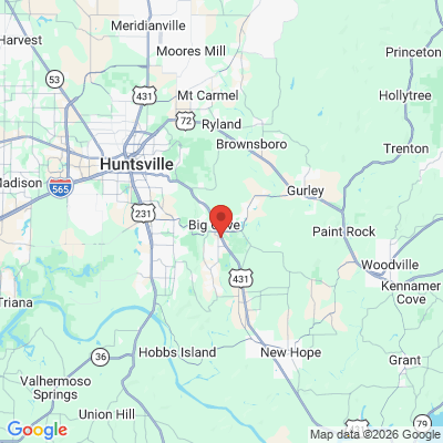 Map to  office in Owens Cross Roads, AL