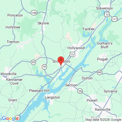Map to  office in Scottsboro, AL