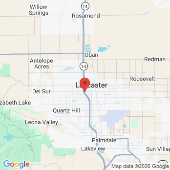 Map to Elite Dental Care office in Lancaster, CA