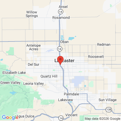 Map to Elite Dental Care office in Lancaster, CA