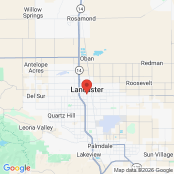 Map to Amir Vahdani DMD Professional Dental Corporation office in Lancaster, CA