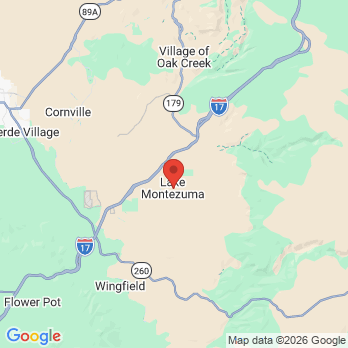 Map to Montezuma Family Dental office in Rimrock, AZ