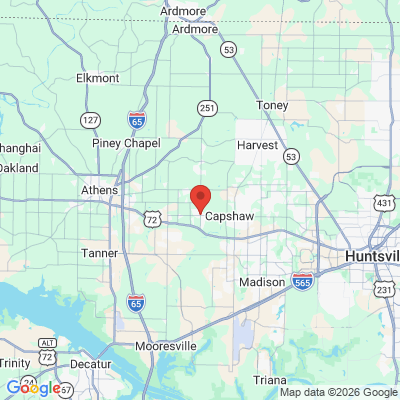 Map to  office in Harvest, AL