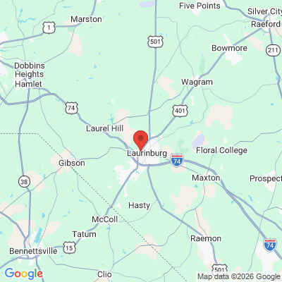 Map to  office in Laurinburg, NC
