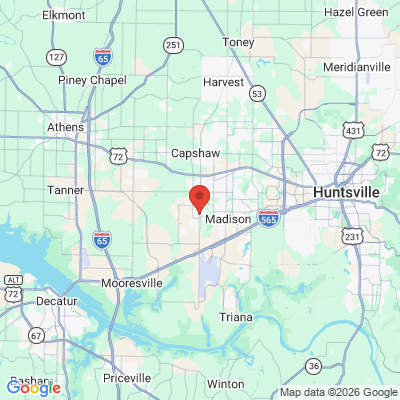Map to  office in Madison, AL