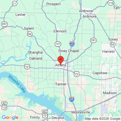 Map to  office in Athens, AL