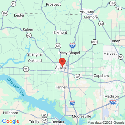 Map to  office in Athens, AL