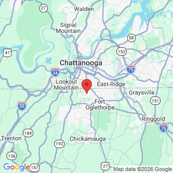Map to Sunrise Dental Care office in Rossville, GA