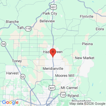 Map to Griffin Family & Cosmetic Dentistry office in Hazel Green, AL