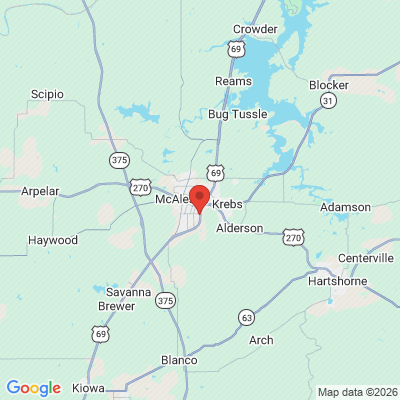 Map to  office in Mc Alester, OK