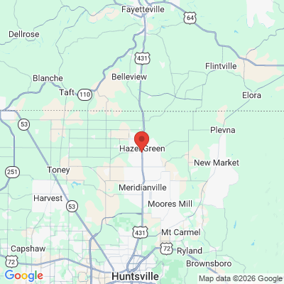 Map to  office in Hazel Green, AL