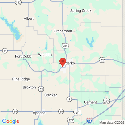Map to  office in Anadarko, OK