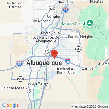 Map to Timothy M Kelly DMD PA office in Albuquerque, NM