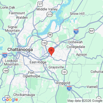 Map to Emerald Dental office in Chattanooga, TN