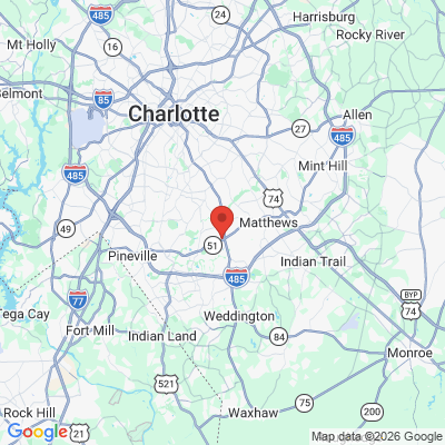 Map to Metrolina Periodontics and Dental Implants office in Charlotte, NC