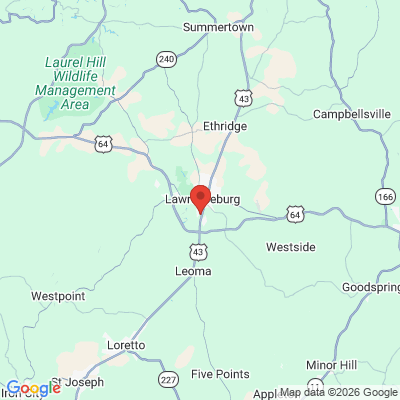 Map to  office in Lawrenceburg, TN