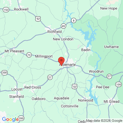 Map to  office in Albemarle, NC