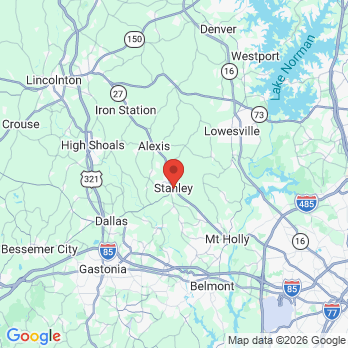 Map to Comfrot and Care Dentistry of Stanley office in Stanley, NC