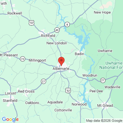 Map to  office in Albemarle, NC