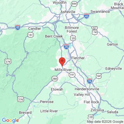 Map to  office in Mills River, NC