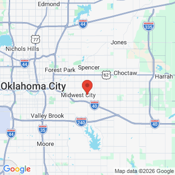 Map to Endodontics and Dental Implants of Oklahoma office in Midwest City, OK