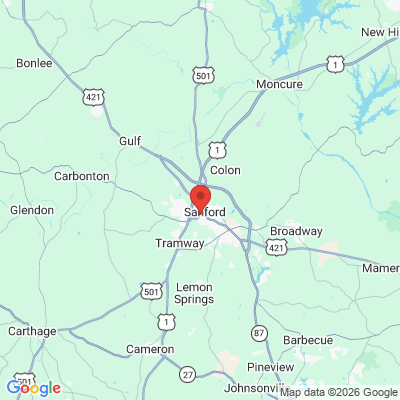 Map to  office in Sanford, NC