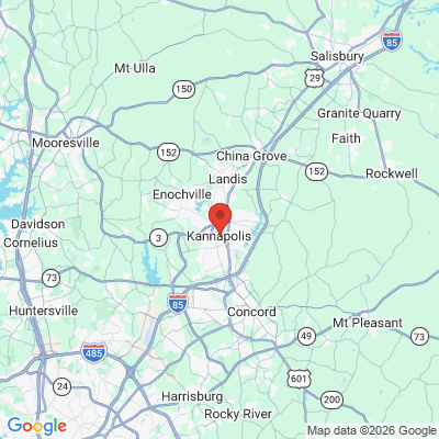 Map to  office in Kannapolis, NC