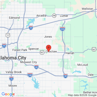 Map to  office in Choctaw, OK