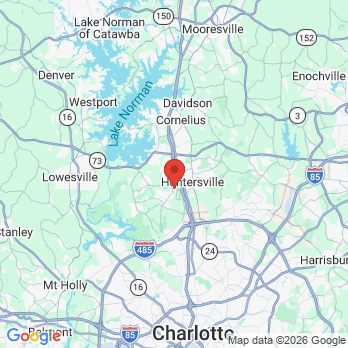 Map to Oak ridge Dental Arts office in Huntersville, NC