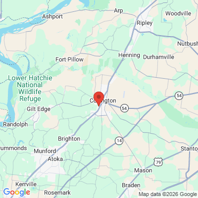 Map to  office in Covington, TN