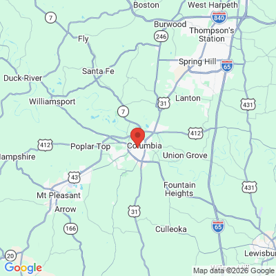 Map to  office in Columbia, TN
