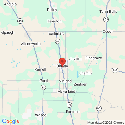 Map to  office in Delano, CA