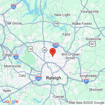 Map to Periodontics and Dental Implants of North Carolina office in Raleigh, NC