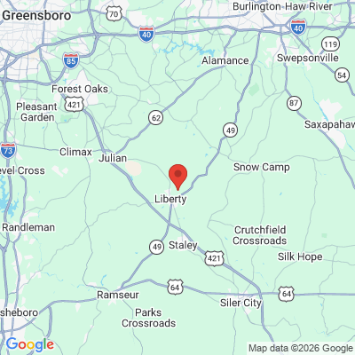 Map to  office in Liberty, NC