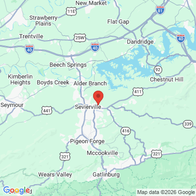 Map to  office in Sevierville, TN