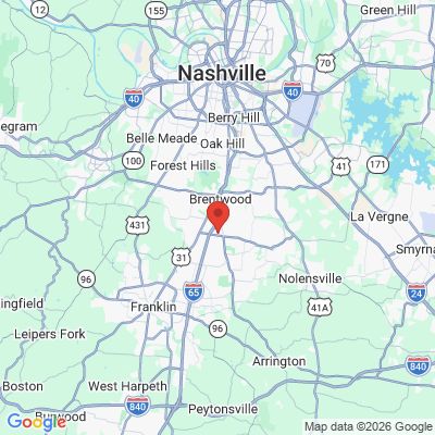 Map to  office in Brentwood, TN
