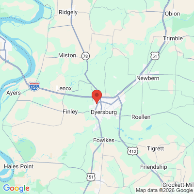 Map to  office in Dyersburg, TN