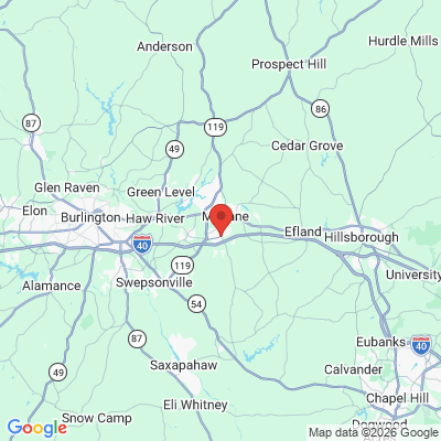 Map to  office in Mebane, NC