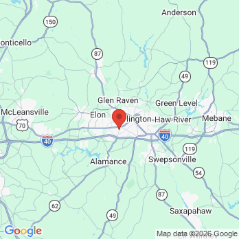 Map to Greeson Dentistry office in Burlington, NC