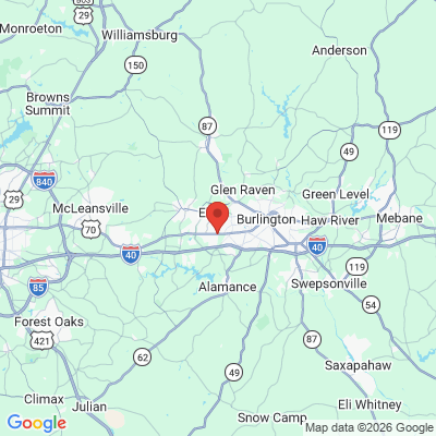Map to  office in Burlington, NC