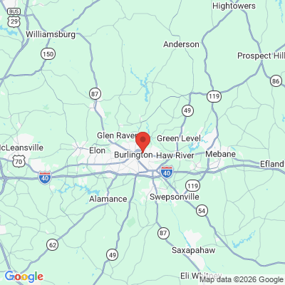 Map to  office in Burlington, NC