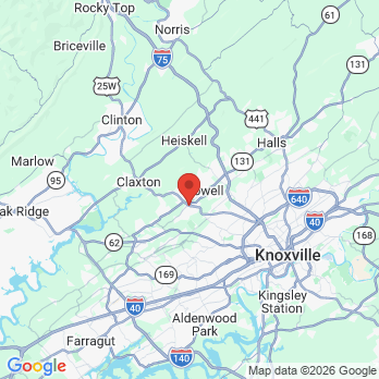 Map to Powell Family Dentistry office in Powell, TN