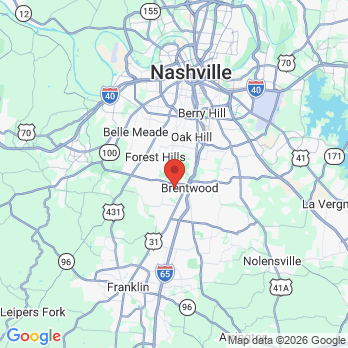 Map to Haley E. Schmitt, DDS Cosmetic & Family Dentistry office in Brentwood, TN