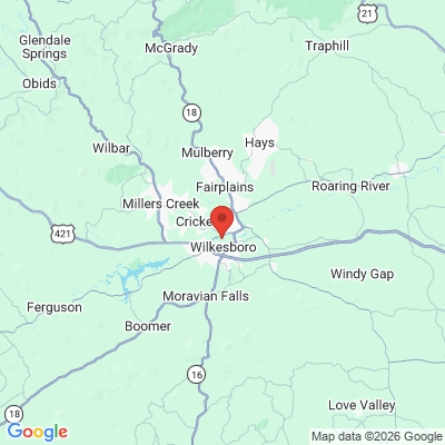 Map to  office in North Wilkesboro, NC